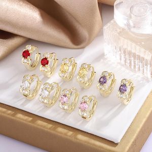 Orecchini a cerchio all'ingrosso cristallo zircone fiori anelli donna dolce cuore perla apertura semplice regolabile gioielli di moda regalo 2023