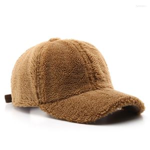 Ball Caps DT 2023 Fashion Solid Color Solid Kolor ciepły ziarniste polar Regulowany zwykły prosty styl Ochrona przed słońcem Outdorem Ochrona szczytu szczytowego