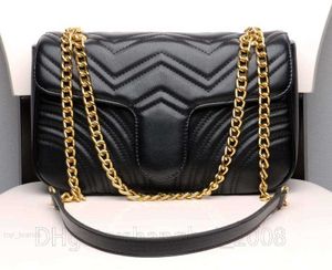 Mulheres Luxurys Designers Marmont Bolsas de bolsas femininas 2023 bolsas de ombro bolsas de bolsa de couro clássica Cadeia de ouro da corrente de ouro