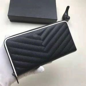 Latest 2021 Top Designer Clutch Hand Bags White Patchwork Black Genuine Caviar Leather Women Fashion Wallets Purse Black Hardware 2745