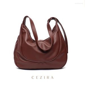 Evening Bags CEZIRA Large Capacity Women PU Vegan Leather Hobo Shoulder Fashion Trend Designer Female Casual Daily Handbags Purse Travel