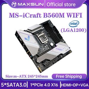 Maxsun New IntelマザーボードICRAFT B560M WIFI PC MAINBOARD DUAL CHANNEDDDR4 3200MHZ RGB SATA M.2 LGA1200コンピューターアクセサリ