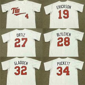 qqq8 C202 uomo 57 JOHAN SANTANA 34 KIRBY PUCKETT 38 RICK AGUILERA 48 TORII HUNTER 47 JACK MORRIS 27 ORTIZ maglia da baseball