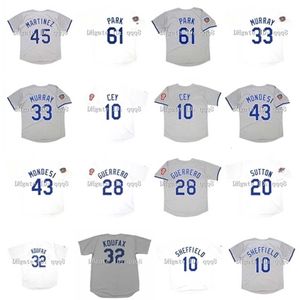 QQQ8 AIR01 1981 Retro Chan Ho Park Jersey 32 Sandy Koufax 45 Pedro Martinez 33 Eddie Murray 10 Ron Cey 43 Raul Mondesi Pedro Guerrero Don Sutton