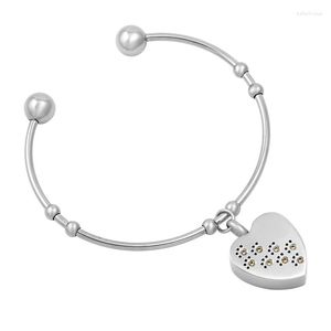 Bangle IJB5035 Heart/Cross/Round/ Pendant Urn Bracelet Cremation Jewelry Memorial Ashes Keepsake