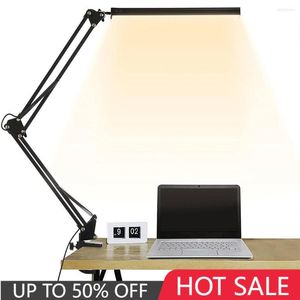 Tischlampen, 3 Beleuchtungsmodi, 10 Helligkeiten, Bürolampe mit verstellbarem LED-Clip, Schreibtisch-Augenpflege