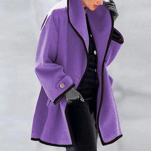 Frauen Trenchcoats 2023 Frau Winter Warme Jacke Mantel Einzelne Schnalle Damen Einfarbig Mit Kapuze Tops Kleidung Für Plüsch Windjacke Manteau