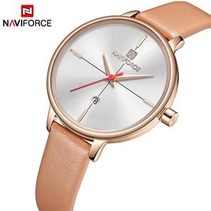 Naviforce Women's Watches Luxury Brand Fashion Leather Wrist Watch Ladies Thin Quartz Cloart Waterfroof Relogio Feminino for G304K