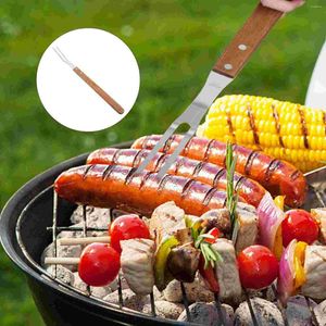 Zestawy naczyń obiadowych 2PCS Grilling Skewer Straty ze stali nierdzewnej narzędzie grillowe na kemping domowy