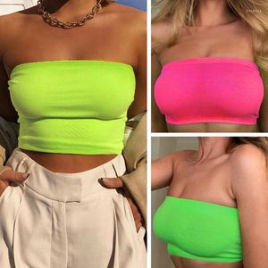 Serbatoi da donna 2023 Backless in raso Sexy Crop Top da donna in cotone tinta unita Boutique Summer Bandage senza maniche senza spalline Tank Clothes