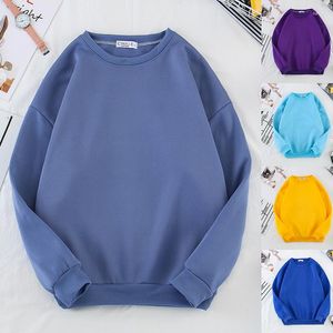 Men's Hoodies Autumn And Winter Couples Men Women Students Business Attire 10 Color Crew Neck Fleece Warm Hoodie Pullover Solid Plat