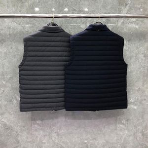 Piumino da uomo 2023 Cappotti da uomo di marca di moda Slim Fit Giacca corta Turn Collor Gilet a righe Abbigliamento invernale casual