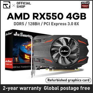 Renoverad AMD RX 550 4GB Radeon Graphics Card RX550 4G GDDR5 128BIT HDMI DP DVI-D RX550 Videokort Desktop Gaming 4.8