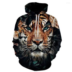 Men's Hoodies Plus Size Tops Clothing Retro Tiger Horror Streetwear Fashion 3D Digital Printing Sweatshirt Men Hoodie Customized