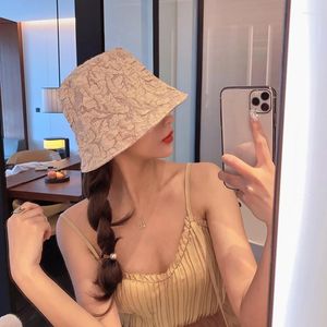 Berets Fold Female Han Edition Bud Silk Hat Spring Summer Bucket Hats Fisherman Caps A Small Basin Shading Face