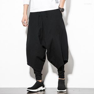 Men's Shorts Oversize 5xl Japanese Cotton Linen Pants Low Crotch Wide Leg Vintage Vinatge Style Men Thailand Bali Holiday