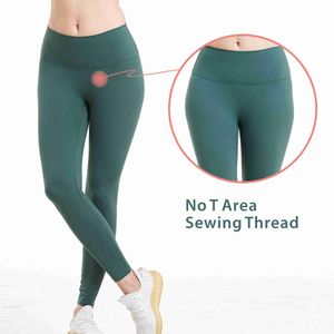 Pantaloni da yoga nudo in vita alta spingono le donne sportive fitness che eseguono energia leggings senza soluzione di continuità