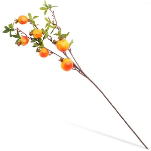 Decorazione per feste Melograno Picks Bacche artificiali Fiore finto Rosa canina Agrifoglio Decor Simulationstems Fruit Faux Branch Arrangement