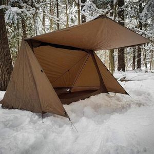 3 sezon podwójny namiot kempingowy Ultralight Nylon Shelter Baker Baker Namiot dla przetrwania Bushcraft Poling Turing233e