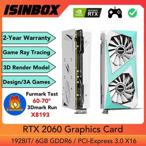 ISINBOX RTX 2060 Grafikkort GDDR6 6GB 192bit Gaming -grafikkort för NVIDIA GEFORCE RTX2060 6 GB PCIE3.0 DP HD SLOT PC GPU
