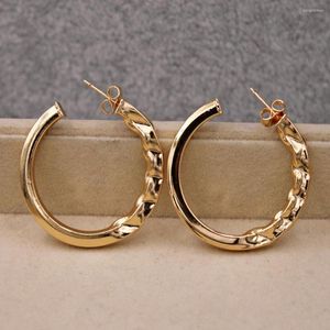 Hoop Earrings Trendy Copper Large For Women's Gold Plated Women Pageant Fashion Jewelry Accessories Wedding Gift