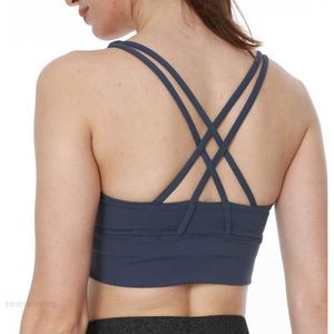 Reggiseno sportivo per yoga Indietro Cross Push Up Antiurto Fitness Gym Crop Top Donna Plain Reggiseni per allenamento Yoga top