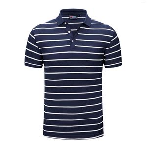 Men's Polos 2023 England Style Design Brand 92% Cotton Camisa Men Polo Shirt Casual Striped Slim Short Sleeves Plus ASIAN SIZE M-4XL