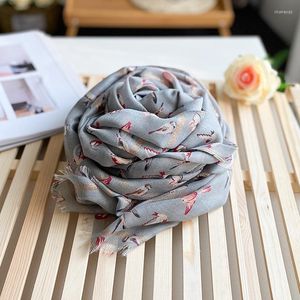 Scarves Vintag Butterfly Print Scarf Women Cotton Hijab Bufanda Mujer Neck Wrap Shawl Stole Winter For