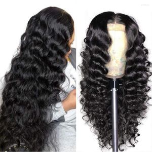 Drop 13x4 Lace Front Wig 150 180% Transparent Human Hair Wigs 4X4 Curly Loose Wave Frontal