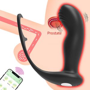 Produkty kosmetyczne aplikacja Anal Vibrator 3 w 1 wibrujący pierścień kutasa g plot męski masażer prostaty 10 prędkości wtyczka tyłka stymulator pary seksowna zabawka dla mężczyzn