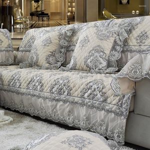 Coprisedie Set di divani in stile giardino europeo Cotone Lino Jacquard Pizzo Asciugamano Cuscino Schienale Bracciolo Federa Copertura componibile F