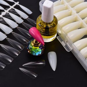 False unhas 240pcs uma caixa Material abds falso rastreio arte de unhas transparentes cor de fios sem costura manicure unhas de unhas H1035