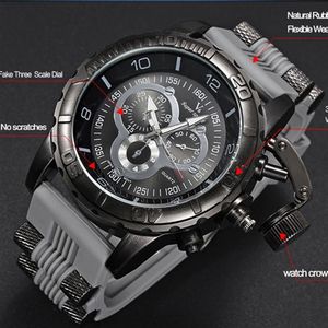 Mężczyźni Watch 2018 Nowy V6 Super Speed ​​Silikon Quartz 3D Surface Male Hour Clock Analog Wojskowy Sport Sport Man Watch3352