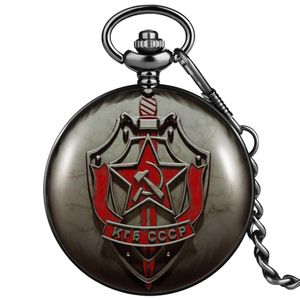 Liten klocka h￤nge kvarts fickklocka Nummer Klassisk Dial Hammer Sickle Sword M￶nster m￤n Kvinnor individualitet svart halsband313i