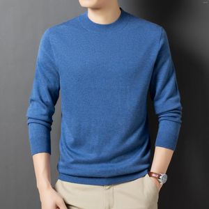 Maglioni da uomo T-shirt in maglia di lana senza cuciture da uomo di alta qualità Top maglione di seta autunno inverno maschile Sim Fit maglieria a maniche lunghe