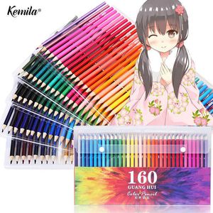 120 136 160 Colors Wood Colored Pencils Set Lapis De Cor Artist Painting Oil Color Pencil For School Drawing Sketch Art Supplies