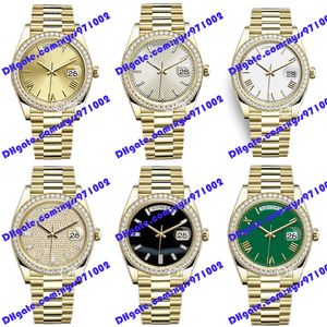 6 Orologio da uomo modello Green 2813 orologio meccanico automatico m228348rbr 40mm quadrante bianco diamante lunetta oro cinturino in acciaio inossidabile orologio da polso visualizzazione del calendario orologi