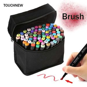 TOUCHNEW Sketch Soft Brush Art Markers Set Dual Head Oily Alcohol Based For Manga Drawing Animation Design Supplies