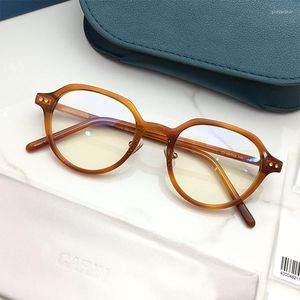 Óculos de sol Frames Japão-corea Gushhi Mulheres óculos Estrutura óptica 49-22-145 Plank importado Fullrim Fullrim Ajuste Pad para prescrição