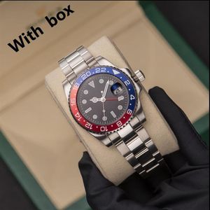 Мужские часы 40 -миллиметровые автоматические механические часы Полный нержавеющая сталь Blue Black Ceramic Sapphire Beristewates Супер светящиеся Montre D2499