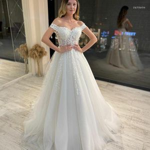 Vestido de noiva vestidos de coração 2023 mulheres fora do ombro de espartilho ilusão de ombro de mariage renda apliques princesa long bridal