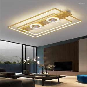 Plafoniere LED Ventilatore con conversione di frequenza Muto Arredamento camera da letto Ventilatore Lampada Soggiorno Sala da pranzo Acrilico ABS Ferro