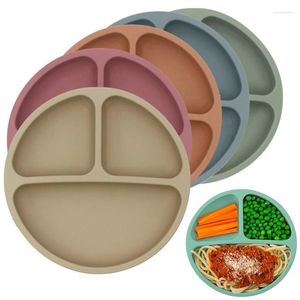 Piatti Baby Safe Sucker Piatto da pranzo in silicone Solido Simpatico cartone animato Piatti per bambini Aspirazione Toddle Training Stoviglie Ciotole per bambini