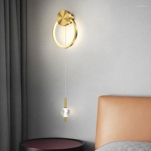 مصابيح الجدار الحديثة LED المطبخ ديكور رخام مرآة صقيع لغرفة نوم لطيف شمعة السباكة الصناعية