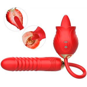 Articoli di bellezza 10 modalità vibratore rosa vibratore forte shock succhiare leccare stuzzicare doppie teste giocattolo sexy per le donne