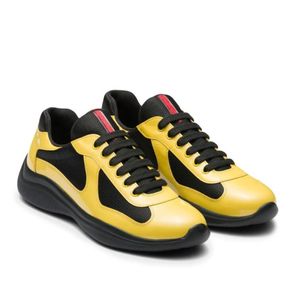 Fabryczne hurtowe męskie buty zwykłe buty Ameryki Puchar Niskie trampki Patent skórzane koronkowe trenerzy na zewnątrz spacery Sneaker Fash Flat For Men z pudełkiem super jakość