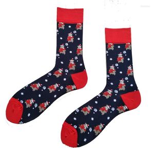 Herrensocken PEONFLY Männer Weihnachten Happy Funny Cartoon Schal Bär Schneeflocken Niedlich Lässige Harajuku Hip Hop Skate Belüftung Baumwollsocke