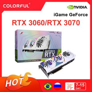 Renkli Yeni RTX3060 RTX3060TI RTX3070 RTX3070TI GRAFİK KARTI 8GB 12GB Oyun GPU ekran kartları 192 256 Bit Plasa de Vdeo LHR