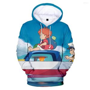 Hoodies para hombres 2023 Kawaii Kid's 3d Print Ponyo on the Cliff Fashion Boys/Girls Sweatshirts Harajuku Unisex ropa con capucha