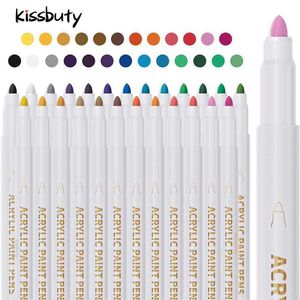 21/25 Color Acrylic Marker Pens Paint Pen for Canvas Glass Rock Wood Ceramic Shoes Mugs Craft Supplies Adults Kids